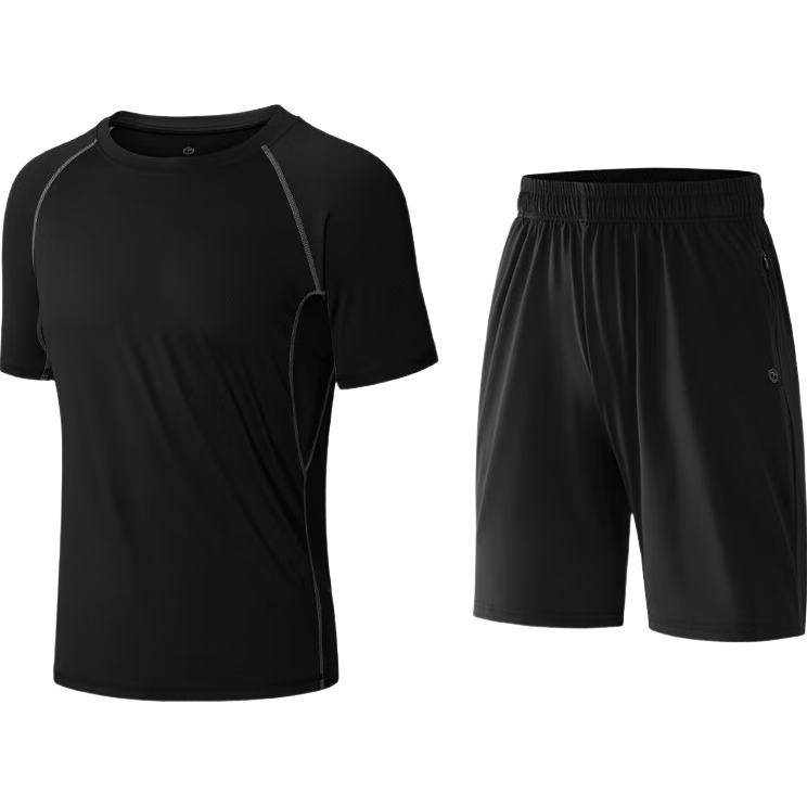 JD Jingzao Men's Quick-Dry Running Fitness Sports T-Shirt Base Layer Training Shirt Breathable Short Sleeve L