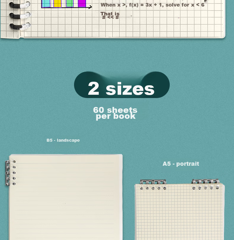 Wengu Loose-Leaf Notebook, Back-To Student Stationery, B5 Size, 60 Sheets, Non-Slip Spiral Binding, Detachable Pages, Simple Ins Style for Primary And Middle School Students, Grid Paper for Exam Preparation And Note-Taking 9