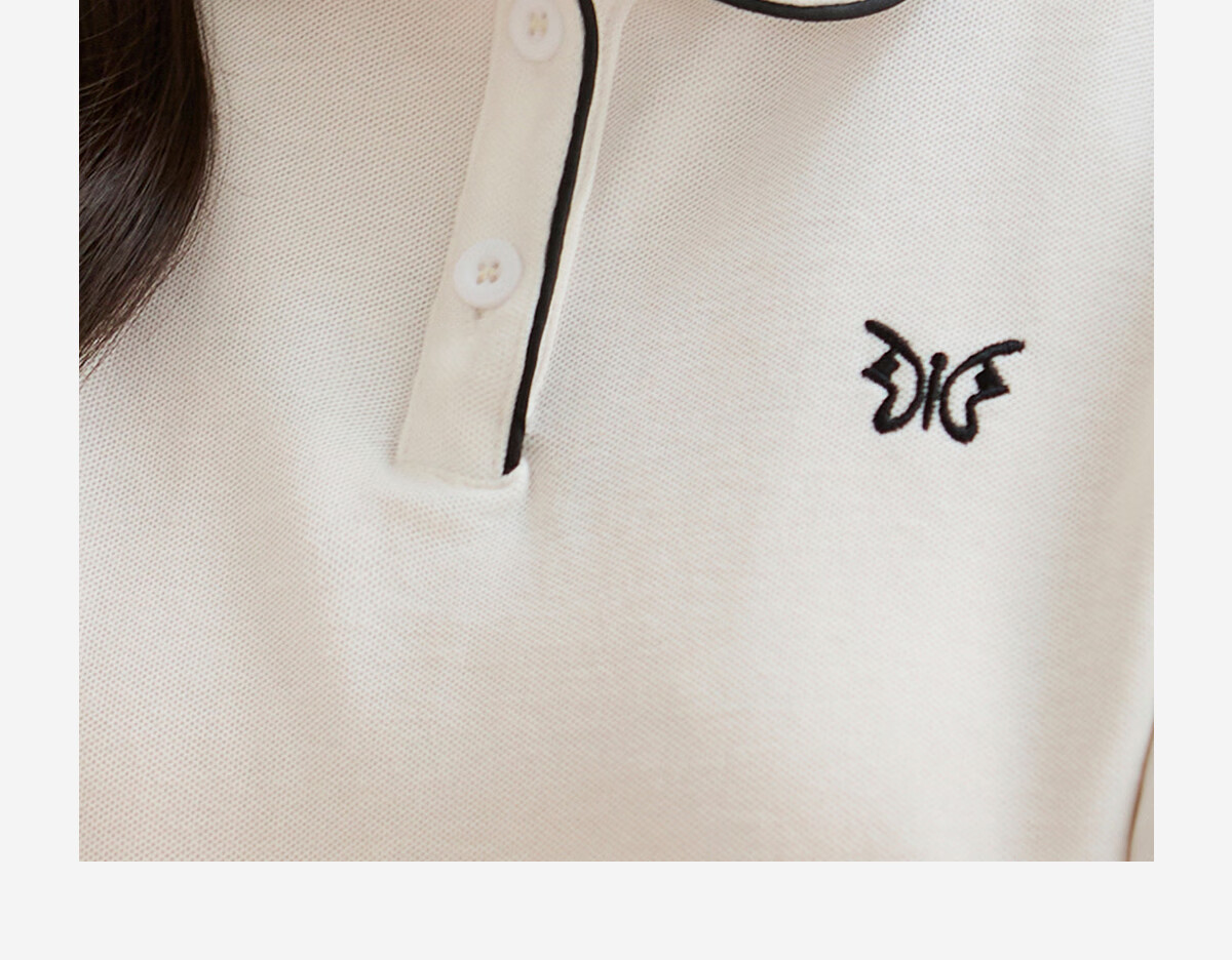 Taxiang Women's Short-Sleeve T-Shirt, Versatile Ladies' Polo Shirt, Casual Letter-Design Collared T-Shirt Top T144T1843 9