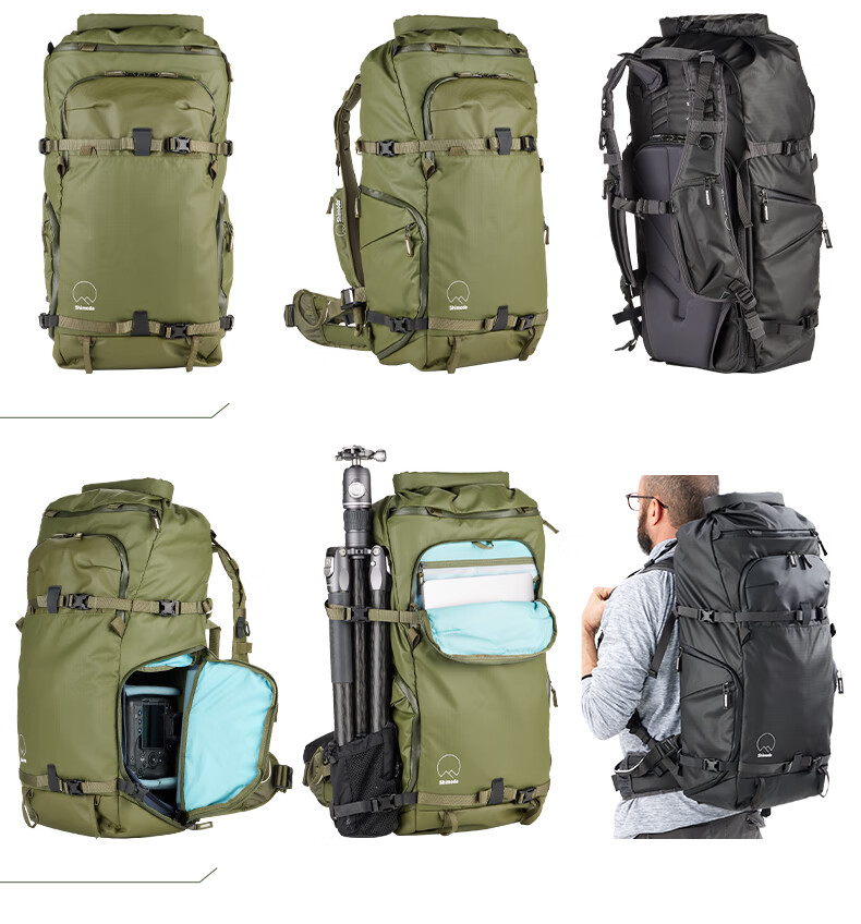 Shimoda Photography Bag, Professional Outdoor Camera Bag, Lightweight Travel DSLR Bag, Tenmoku Tadashita Yidong Action X50v2 Medium-Sized DSLR Inner Liner Set, Army Green, 520-140 14