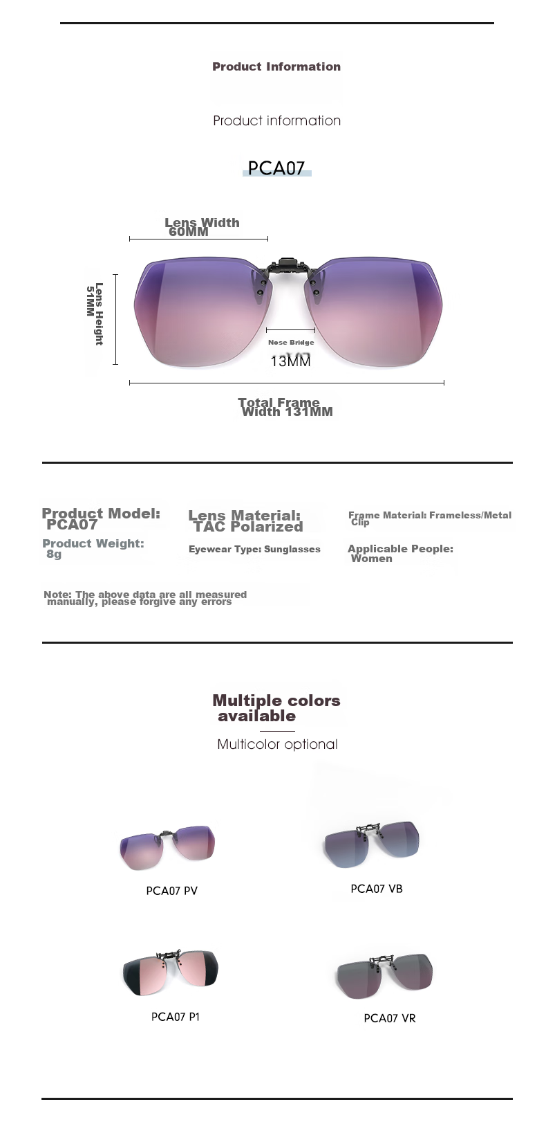 PARIM Nearsighted Sunglasses Clip-On for Women, Driving Polarized Lightweight Nearsighted Eyeglass Frame Sunglasses for Men, UV Protection Glasses 14