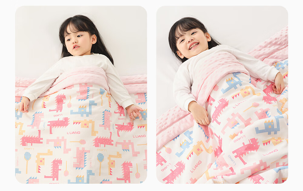 Liangliang Bean Blanket, Baby Quilt, Children's Kindergarten Air Conditioning All-Season Comforter, Geometric Dragon Blue, 150*120cm 12