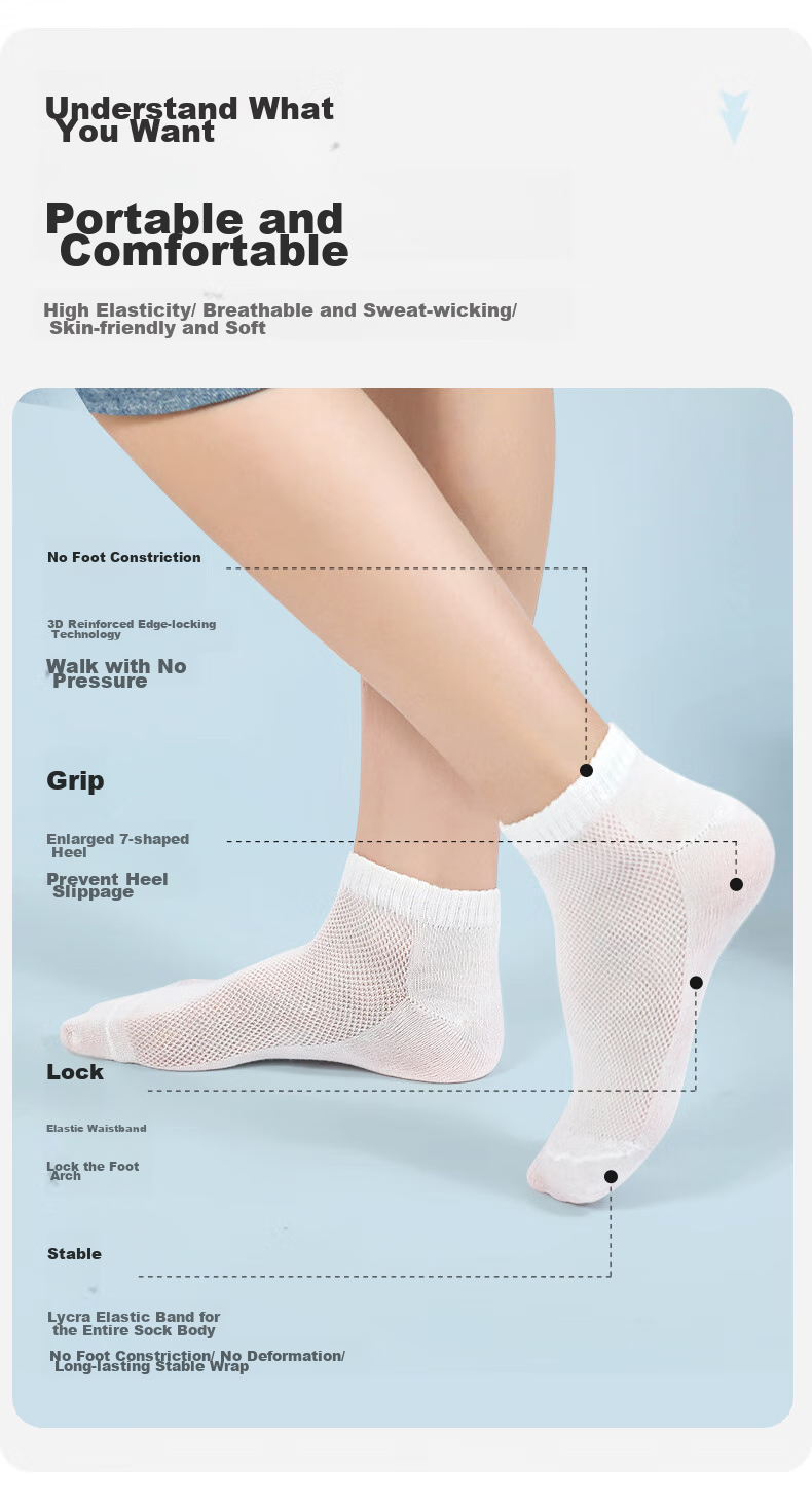 Grace Travel Disposable Socks, Compressed Short Tube Socks, Daily Disposable, for Business Trips, Unisex, No-Wash, 5 Pairs Pack, White 3