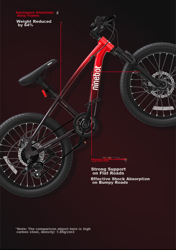 Ninebot Bicycle Aluminum Alloy All-Terrain Blue 20-Inch Suitable for Height 115-145cm 8