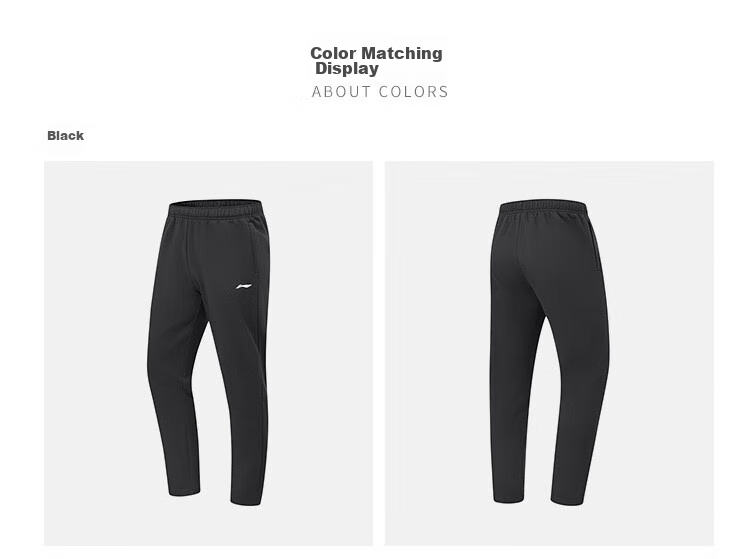 LI-NING Men's Autumn Winter Fleece-Lined Sports Pants Comfortable Warm Plus Size Casual Cotton Running Training Jogger Sweatpants 19