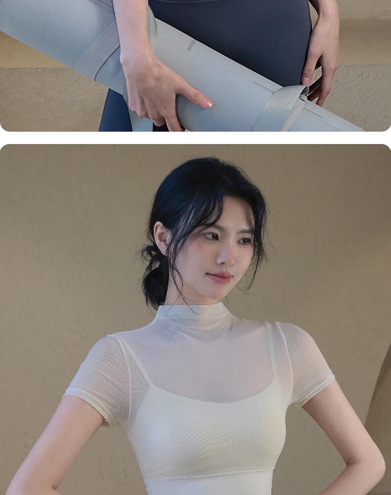 XUEXIMAN Women's Yoga Outfit with Chest Pads, Summer Pilates Training Fitness Top, High-End Sports Running Short-Sleeve T-Shirt 16