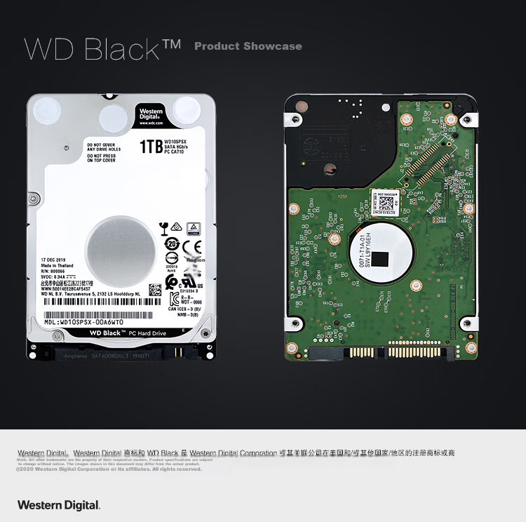 Western Digital (WD) 1TB Laptop Gaming Mechanical Hard Drive, WD_BLACK, SATA 7200 RPM to 64MB Cache, 2.5-Inch WD10SPSX 4