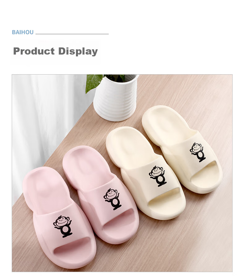 BAIHOU Summer Cute Unisex Slippers, Comfortable Thick-Soled Indoor Sandals for Home Use, 003 Light Purple Pink, Size 36-37 1