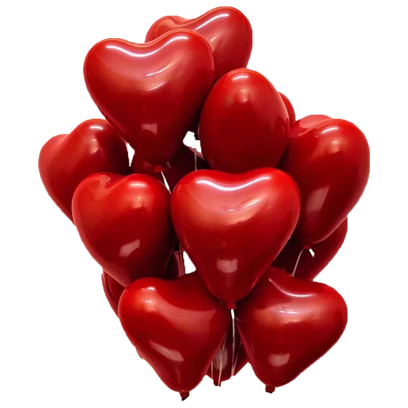 Jingtang Wedding Balloons, Valentine's Day Wedding Room Decorations, Heart-Shaped Balloons, Engagement Scene Setup Balloons, 50 Pieces