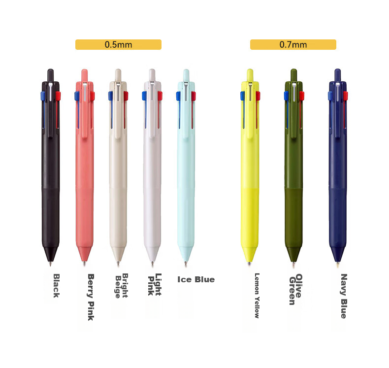 Uni Mitsubishi Three-In Multifunction Ballpoint Pen for Students, Business Office Use, Original Pen SXE3-507 Navy Blue Single Pack 10