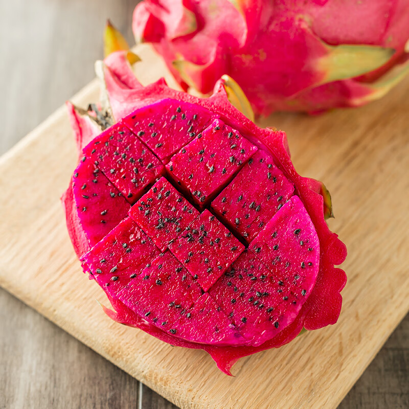 京鲜生越南火龙果 红心3个+白心3个共6个单果600g+水果源头直发一件包邮