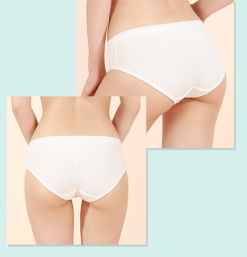 CHUYISHENG Disposable Underwear for Women, Maternity Portable Sterilized Daily-Use Striped Soft Antibacterial Travel Panties, Individually Wrapped 17