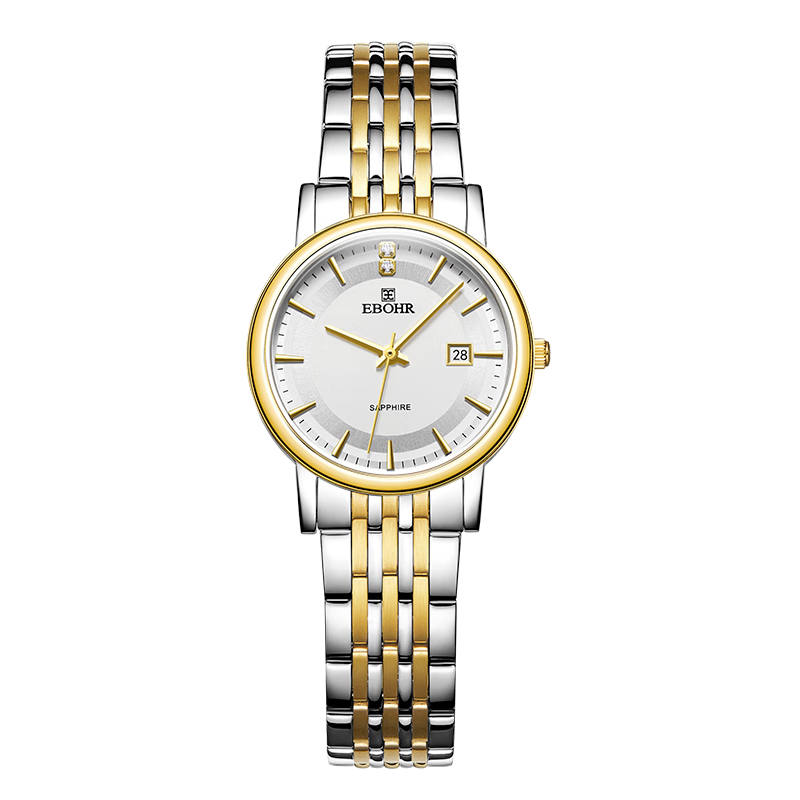 EBOHR Watch Master Series, Gold-Plated Steel Band, Quartz Couple's Matching Watches, Birthday Mid-Autumn Festival Gift, 56690323