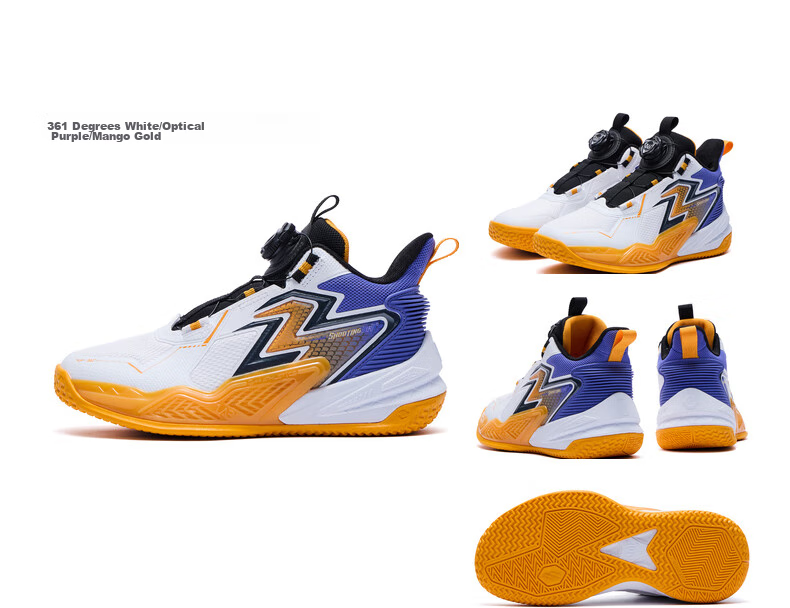 361° Children's Basketball Shoes, 2024 Fall/winter Youth All-Round Performance Quick-Rebound Technology Basketball Shoes, Blue, Size 39 23