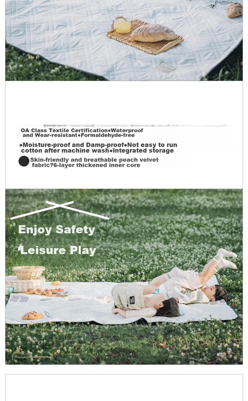 BEIESTATE Picnic Mat, Thickened Moisture-Proof, for Outdoor Cooking And Camping, Portable Waterproof Seat Cushion, BEIESTATE Rainbow 200*200cm, Children's Gift 2