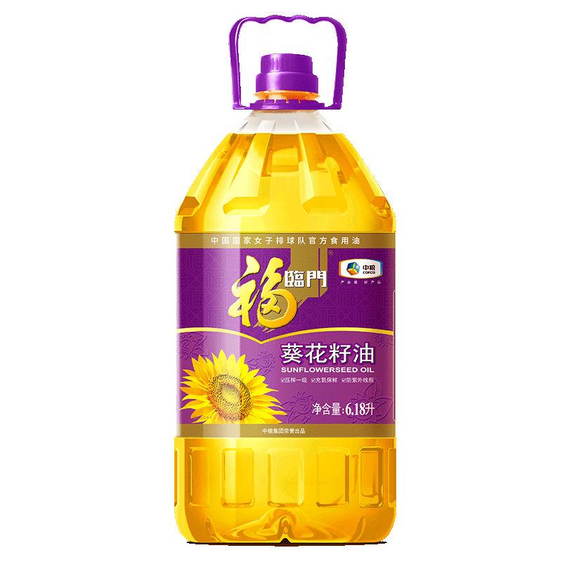 福临门压榨一级 葵花籽油6.18L 食用油 富含维E 中粮出品