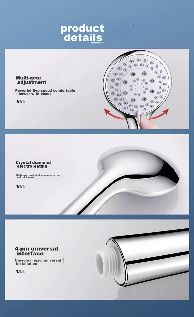 Chaoji Jia Pin Shower Head, High-Pressure Handheld And Wall-Mounted, Single Adjustable Large Water Output Universal Shower Head 10