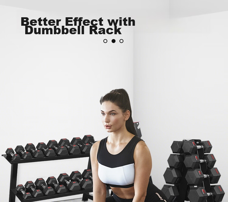 Chengyue Rubber-Coated Dumbbells for Men And Women, Hexagonal Home And Commercial Professional Gym Solid Steel Equipment Combination Set 3KG*2 20