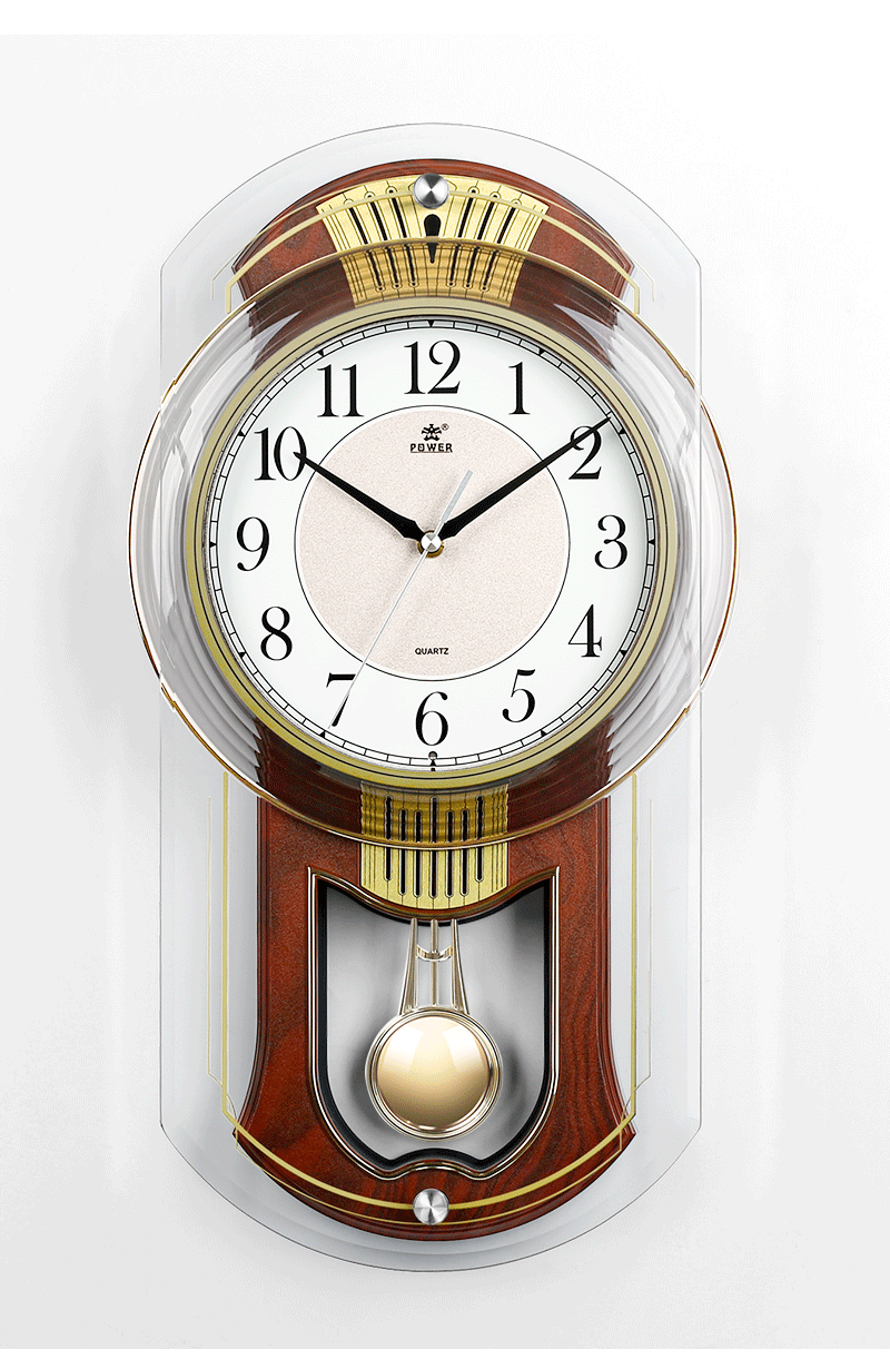 POWER Bawang Living Room Clock Hourly Music Chime Wall Clock Luxury Quartz Clock 43cm 6773ARMKS 19
