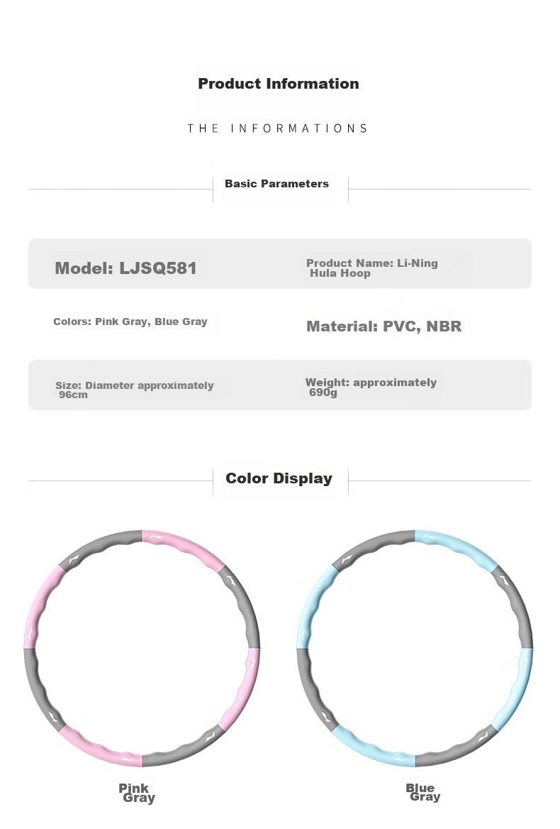 Li-Ning Removable Hula Hoop for Women, Adults, Children, Fitness, Home Use, Waist Shaping, Abdominal Reduction, Lazy Person Exercise Equipment 24