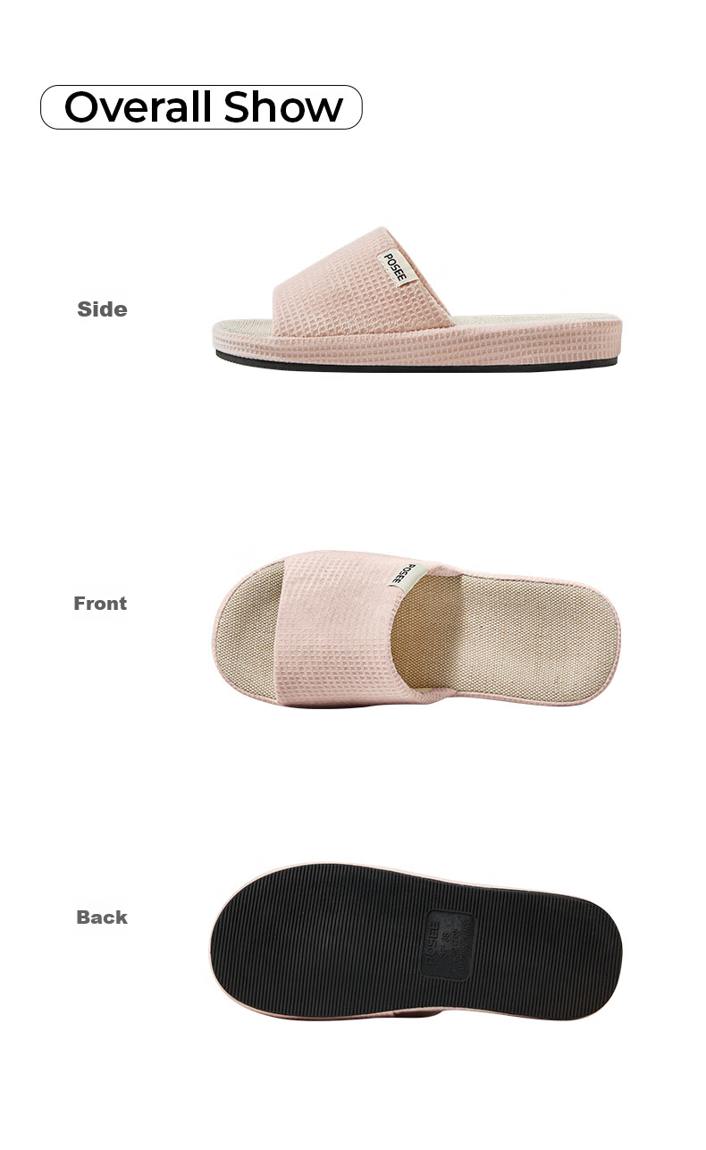 Poxi Waffle Slippers for Men And Women, Linen Sandals for Couples, Home Casual Breathable Sweat-Absorbing Floor Slippers 17