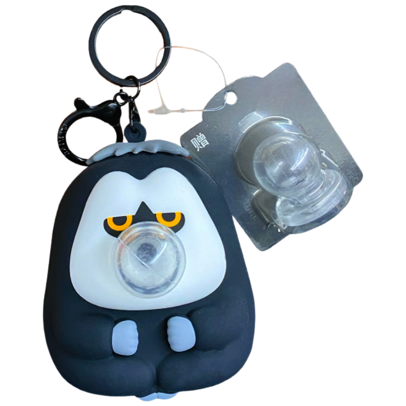 Dijialun Bubble Blowing Keychain, Stress Relief Squeeze Toy, Red Mountain Zoo Car Key Chain Pendant, Birthday Gift