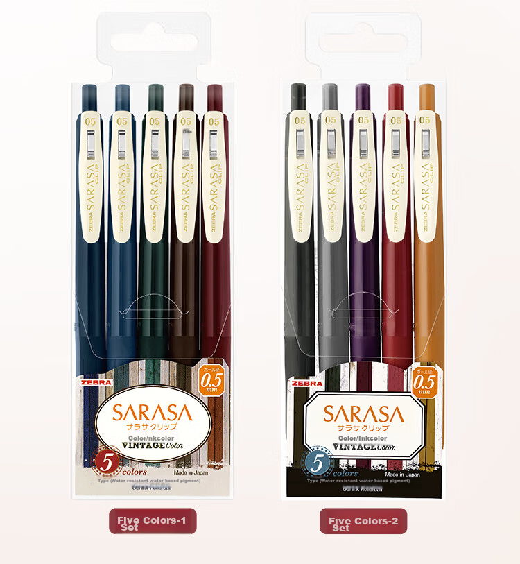 ZEBRA JJ15 Retro Color Gel Pen, 0.5mm Retractable Signing Pen, Bullet Tip Student Planner Pen Marker, Dark Brown, Pack of 5 14