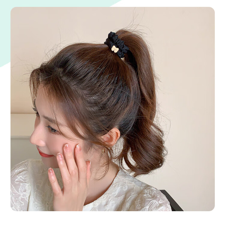 CHIMERA 4 Ponytail Hair Ties, Simple Glazed Heart-Shaped Hair Bands, Hair Ties for Women, Mid-Autumn Festival Gift 23