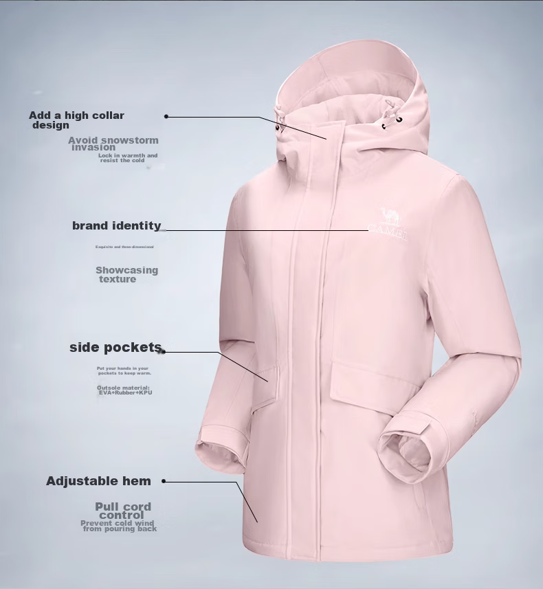 CAMEL Padded Windbreaker Jacket for Men And Women, Hard Shell Coat, Windproof And Waterproof, Tibet Cotton Padded Outerwear, Mountaineering Clothing A14CF04678 5