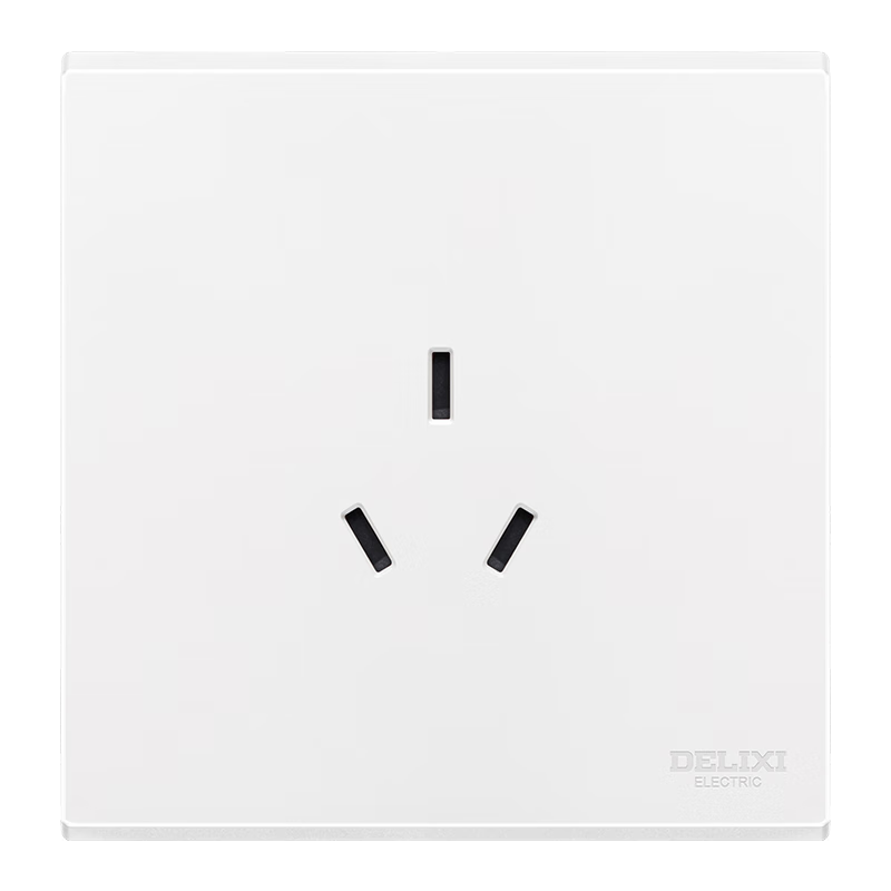 DELIXI Switch Socket Panel, 86-Type Panel, CD229, 16A High-Power Three-Hole Air Conditioner Socket, Matte White Large Panel