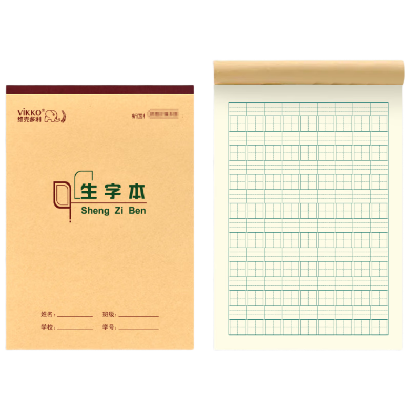 Duoliboshi 10 Sets, 16k 22 Sheets Character Writing Book with 9 Grids And 8 Lines, Elementary to High School Students' Character Copying Book, Pinyin Preview, Thickened Grid Practice Book, Hebei Vertical Flip Homework Notebook