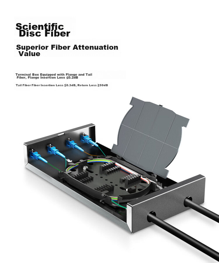 BOYANG BY-8SC 8-Port Desktop Fiber Optic Terminal Box Fully Equipped Single-Mode Pigtail Fiber Cable Fusion Splice Box Telecom-Grade Wall-Mounted Extension Box 5