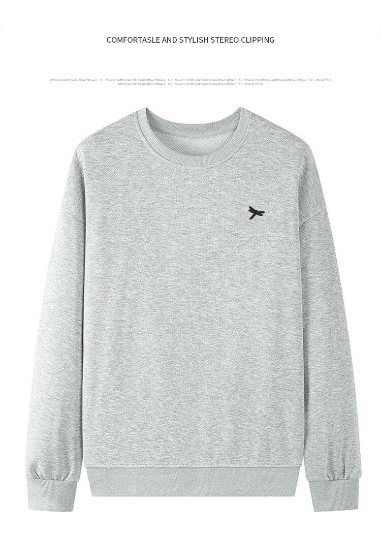 RED DRAGONFLY Men's Fleece-Lined Casual Comfortable Versatile Embroidered Crew Neck Long Sleeve Sweatshirt Heather Gray L 3