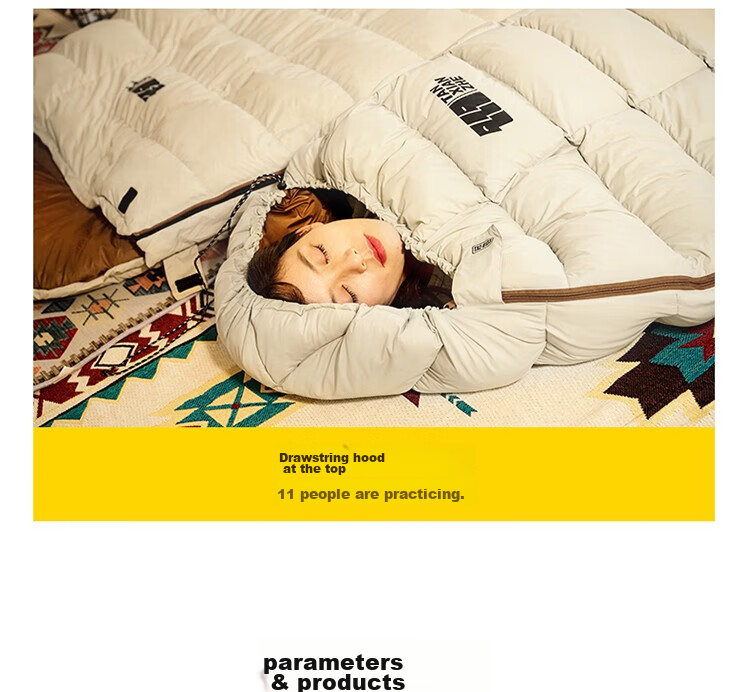 TAN XIAN ZHE TAN XIAN ZHE Feather Sleeping Bag, Adult Outdoor Indoor Autumn Winter, Widened And Thickened, Warm Camping Feather Sleeping Bag 26