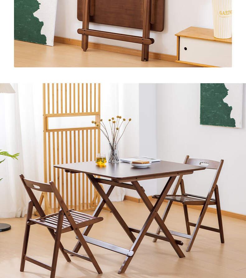 Taomengju Small Folding Square Table, Foldable Dining Table, Bamboo And Wood Eating Table, Simple Home Balcony Folding Table, Tea Table 10