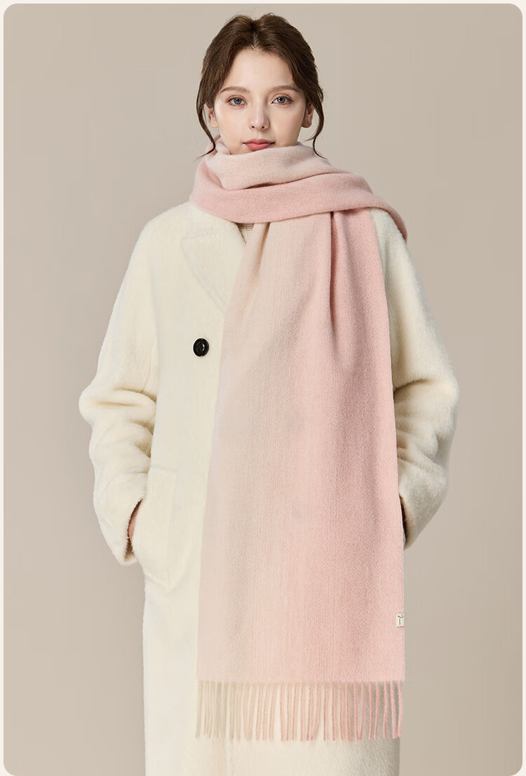 JIUMU Pure Wool Scarf for Women, Autumn And Winter Neck Warmer, Ladies' Warm Shawl, Gift for Girls on National Day Or Birthday, Comes with Gift Bag 19