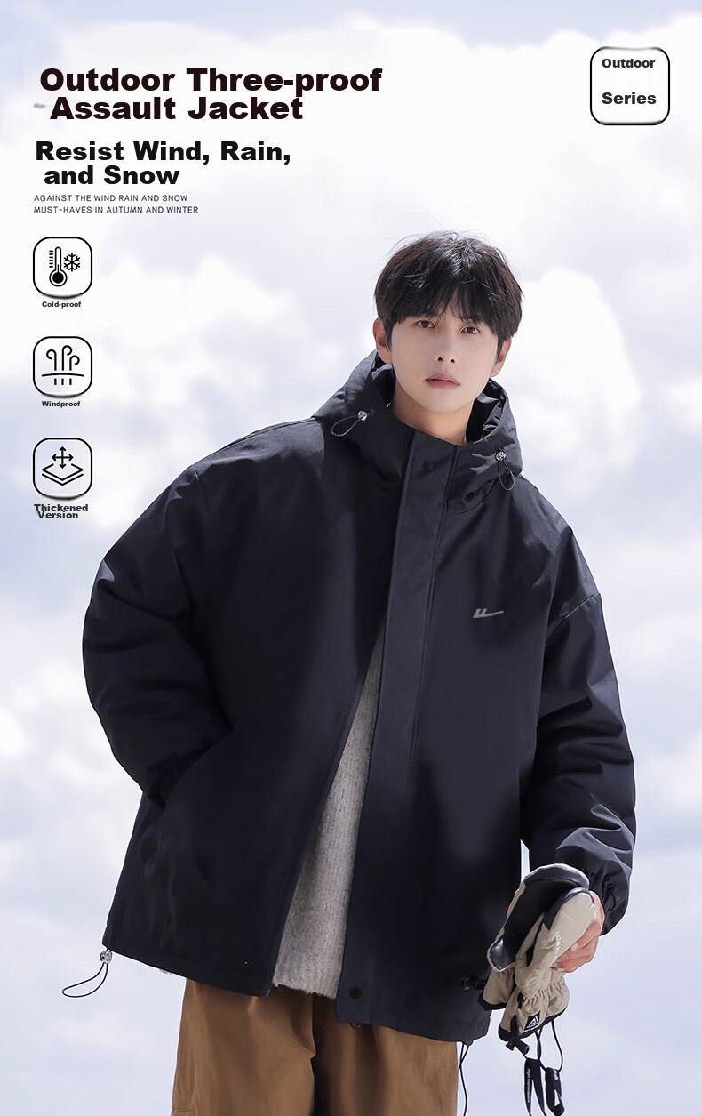 Huili Men's Outdoor Sports Jacket, Single-Layer Triple-Protection Hard Shell Mountaineering Coat, Windproof Jacket for Me 2