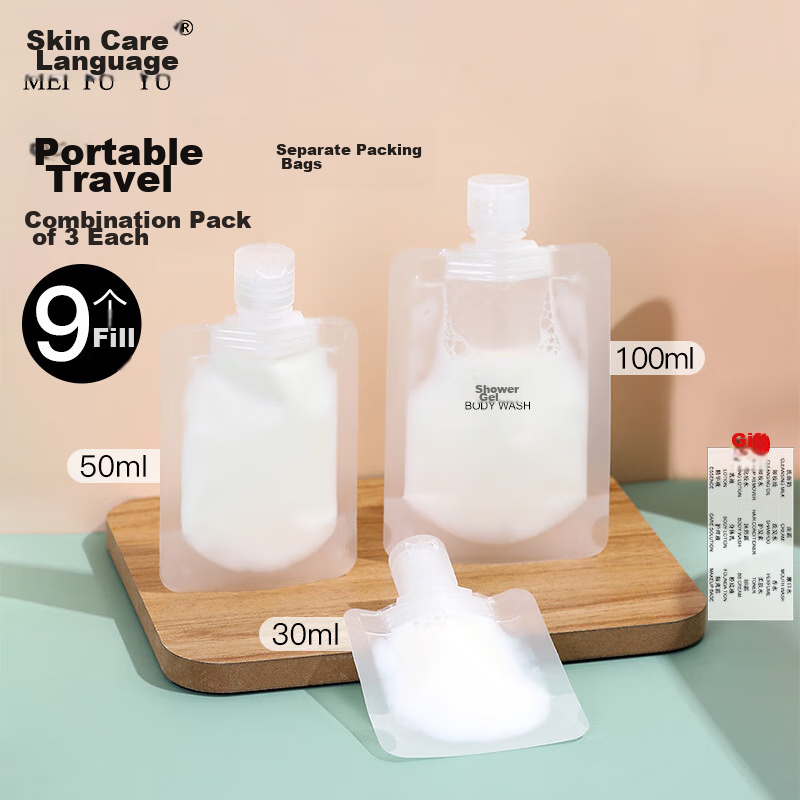 Meifuyu Portable Travel Cosmetic Disposable Dispensing Bags (Set of 6), Business Trip Liquid Storage And Dispensing Bottles MF8563