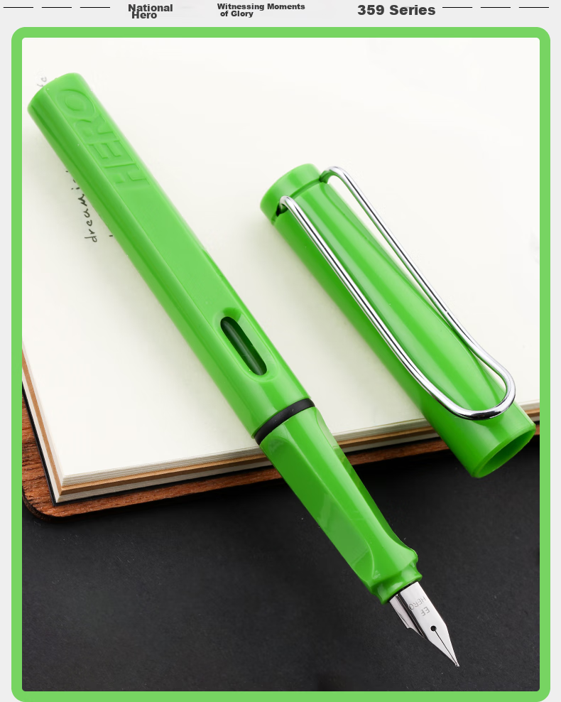 HERO Fountain Pen 359 Ergonomic Design, Soft Black/blue Random Color, EF Nib Thin/Thick Plate Craftsmanship, Student Calligraphy Fountain Pen, Iridium Gold Fountain Pen, Signature Pe 11