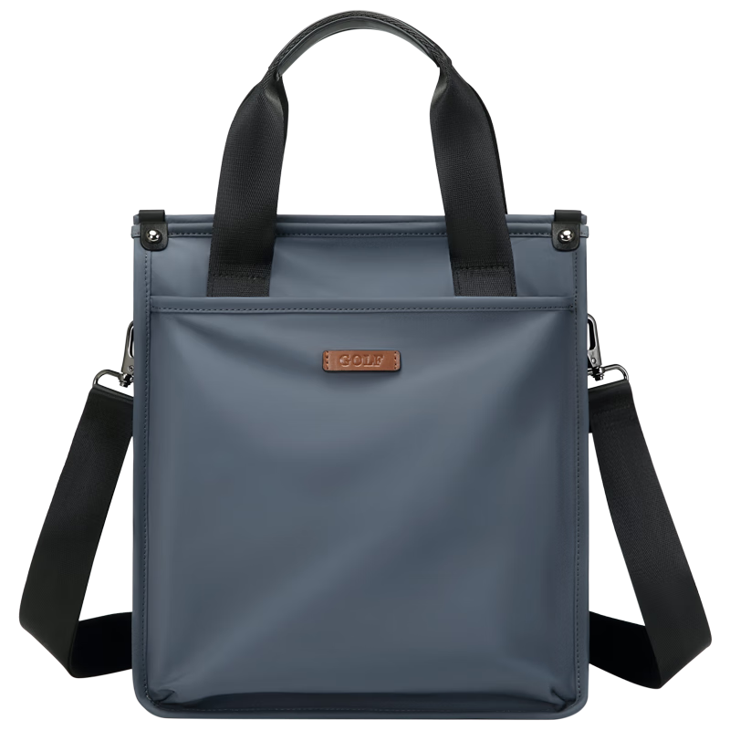 GOLF Business Briefcase for Men, Multi-Compartment Vertical Style Shoulder Crossbody Bag, IPad Bag, Casual Men's Bag, Gray And Blue