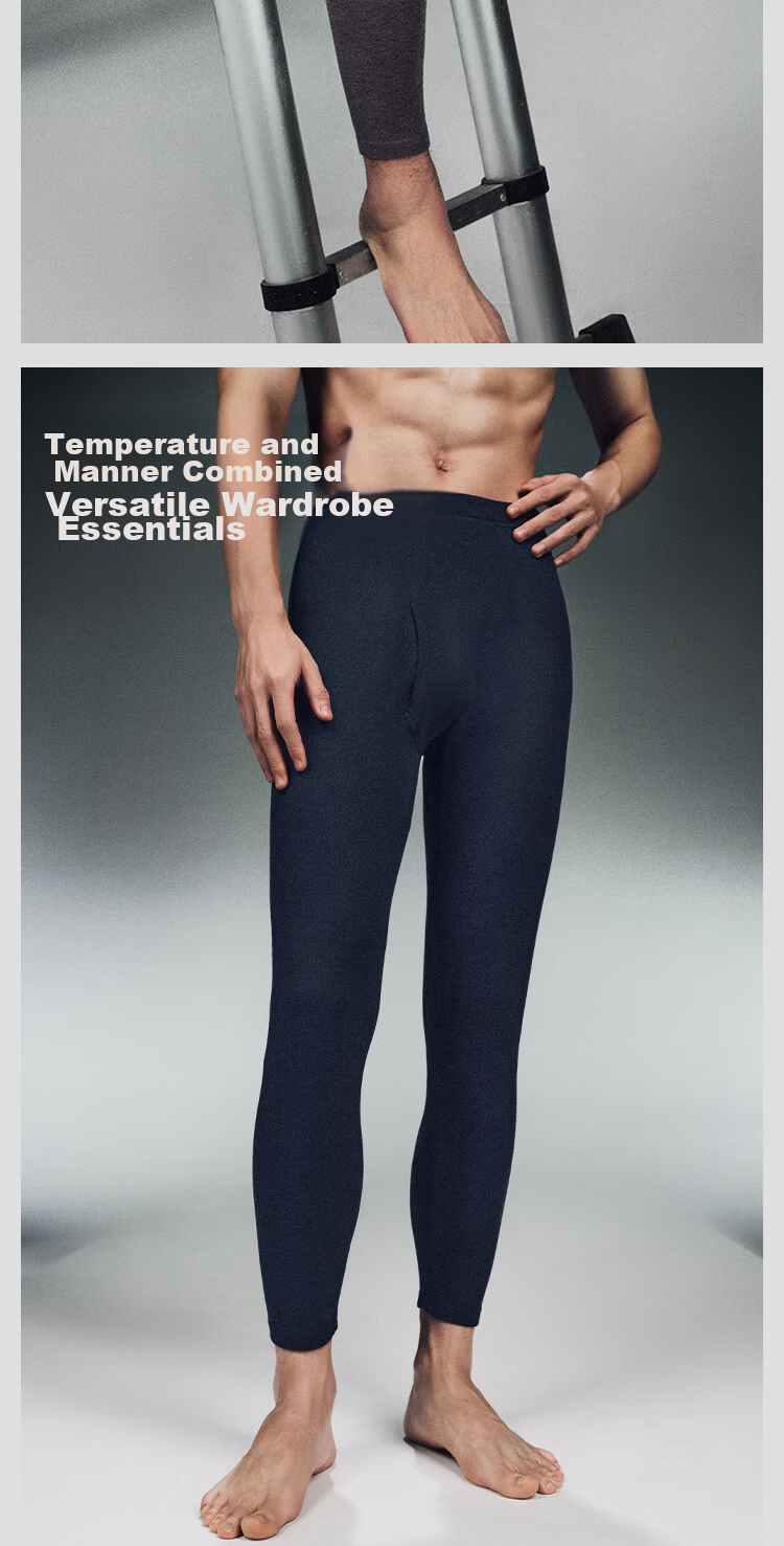 HLA [Xiaohuo-Air9] Thermal Underwear for Men, Double-Sided Fleece Lining, 280g Antibacterial Heating Patch, Thin Autumn Pants, Single Pants, Underpants 12