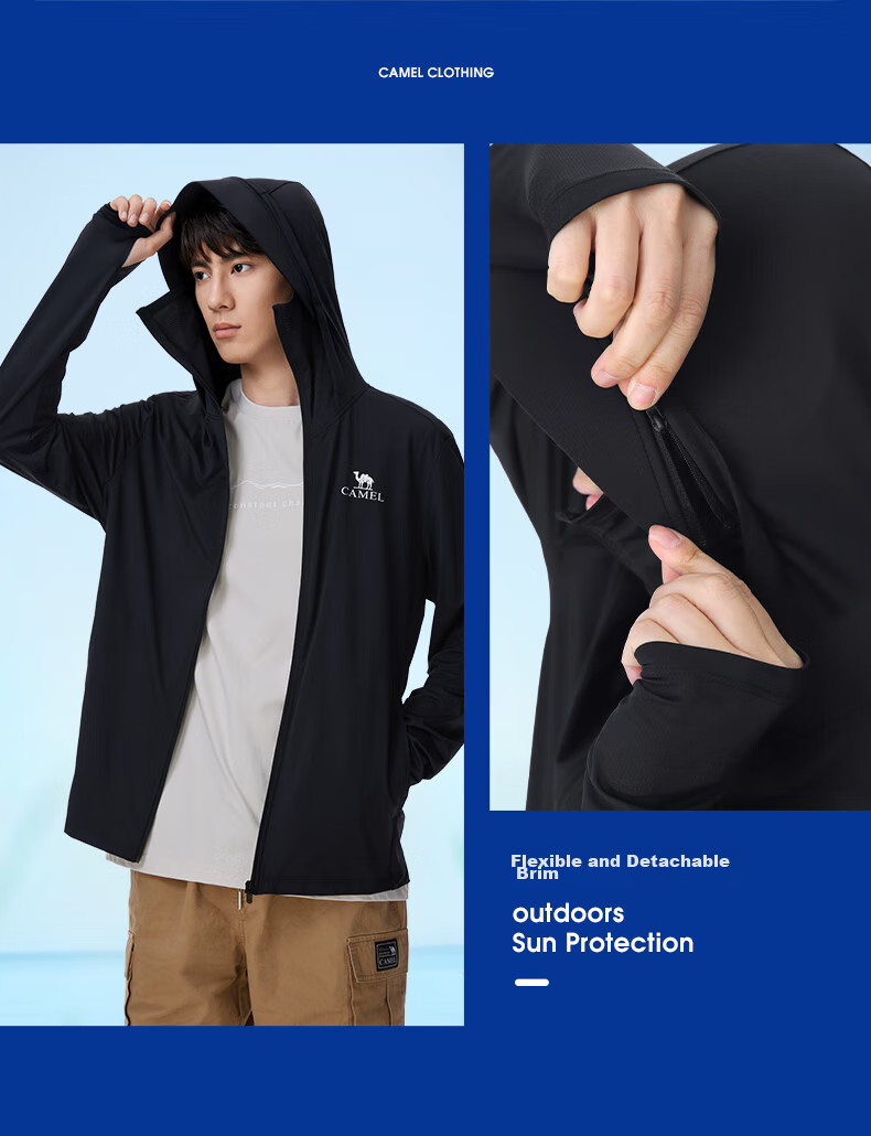 CAMEL Outdoor Sun Protection Jacket UPF50+ UV Protection Cooling Lightweight Fishing Sun Shirt [Muguang] A24BAEO082 30