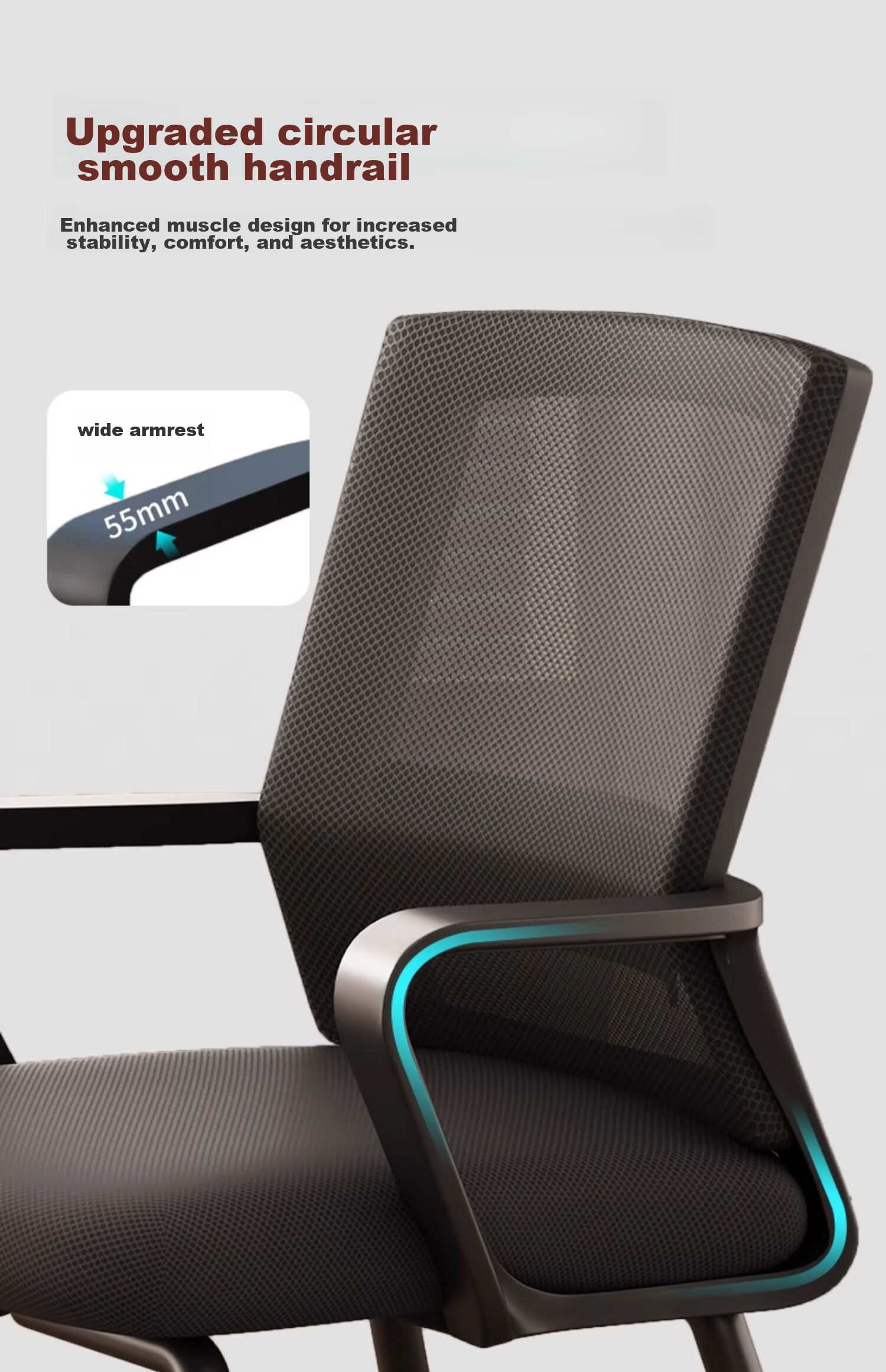 Chibailun Computer Chair, Conference Office Chair, Home Student Study Chair, Dormitory Chair with Backrest, Bow-Shaped Chair, Ergonomic Chair 14