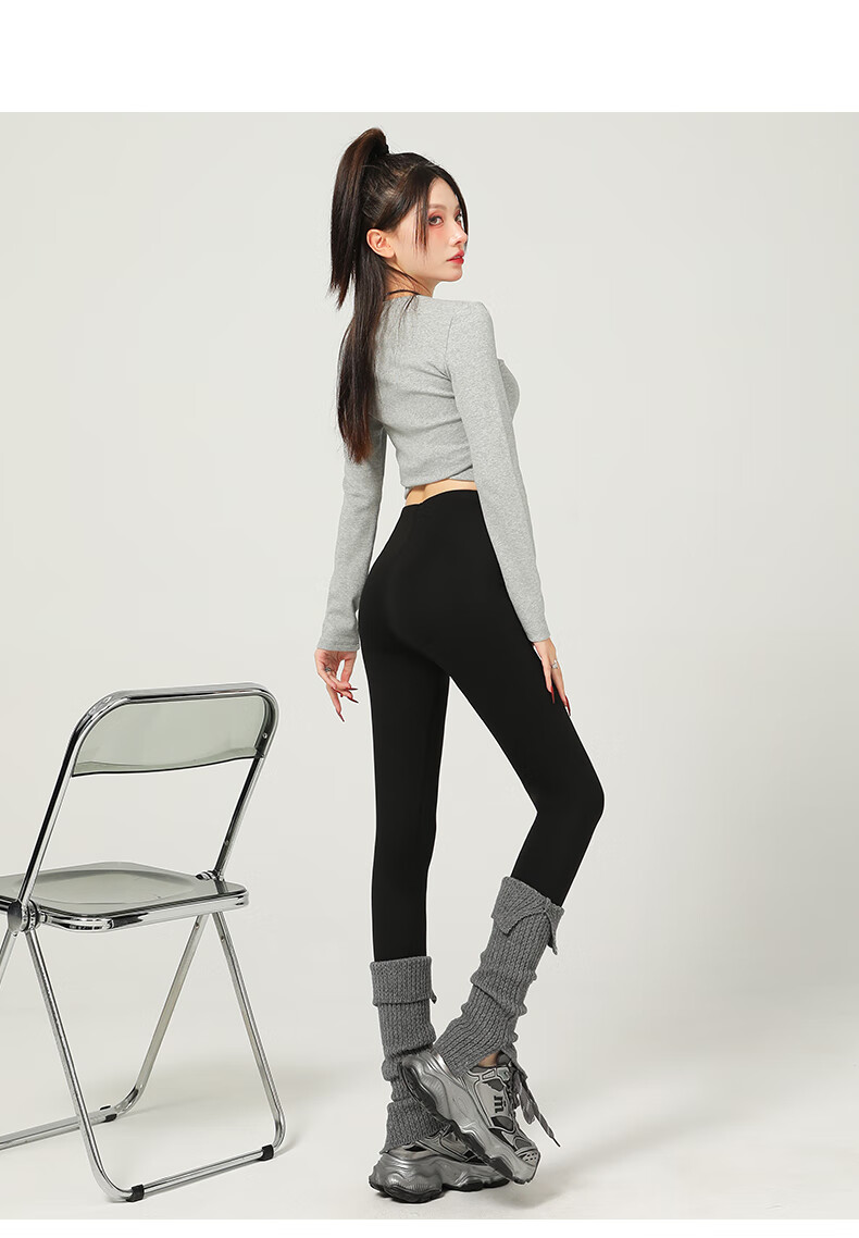 LangSha Butt-Lifting Leggings for Women, Autumn And Winter New Style, Thick Lambswool Yoga Pants, Tummy Control, Outer Wear Shark Pants 15