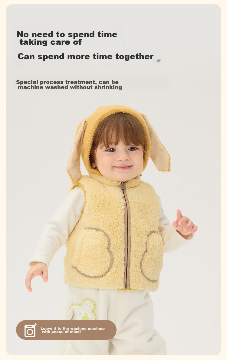 BALABALA Children's Vest, Girls And Boys Outerwear, Kids' Clothing, New Autumn And Winter Wear, Warm And Thick Coral Fleece, 209425101204 5