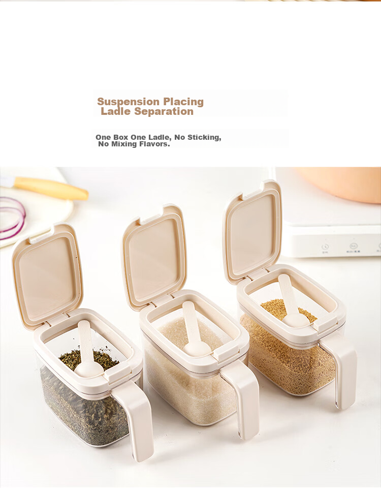 LOCK&LOCK Household Seasoning Box Set, Kitchen Seasoning MSG Salt Container Combination Pack, 3-Piece Set 5