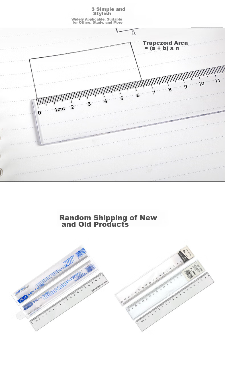 SIMAA Back-to-School 30cm Office Ruler Universal Straight Ruler for Primary and Secondary Students Drawing Ruler 19869 4