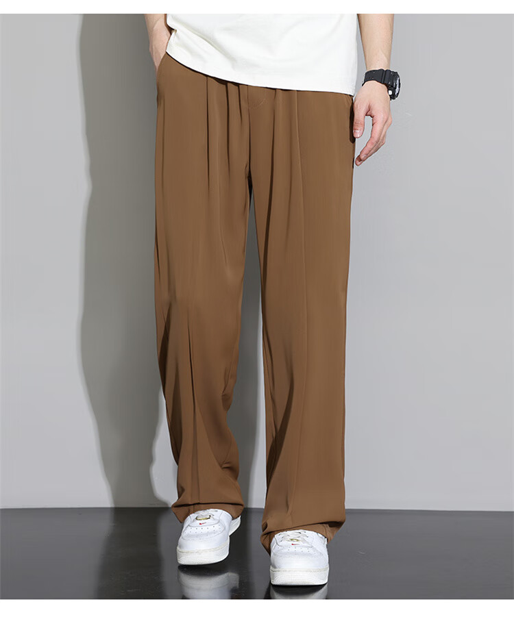 Touhaoqingnian Casual Pants for Men, Spring And Autumn Loose-Fitting High-Quality Draping Tapered Trousers, Plus Size Wide-Leg Dress Pants, Black, M 11