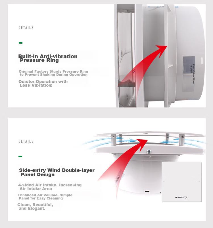 JINLING Exhaust Fan, Window-Mounted Pressure-Driven Ventilation Fan, Kitchen And Bathroom Air Exchange Fan, APC15-2 16