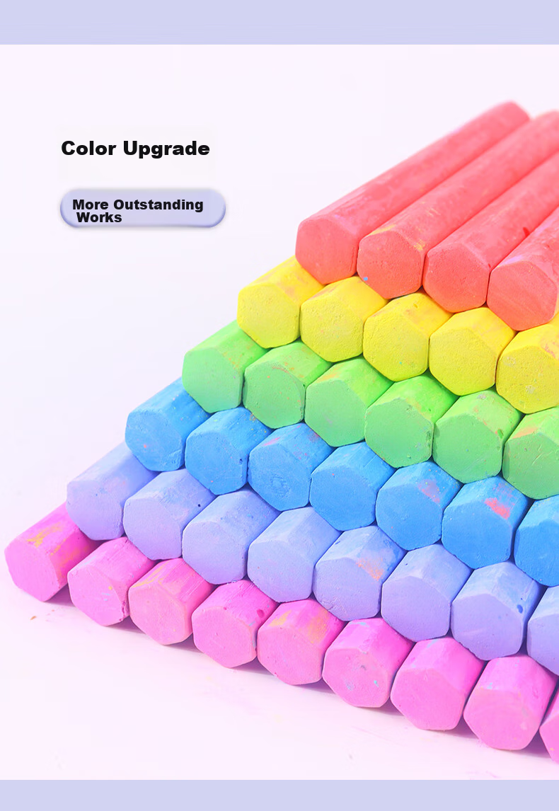 Touch Fish Large Chalk Markers for Children's Teaching And Drawing, White And Colored Wooden Steel Tube Ship Markers for Outdoor Graffiti, Large Chalk Markers (Red, 20 Pieces/box) 4